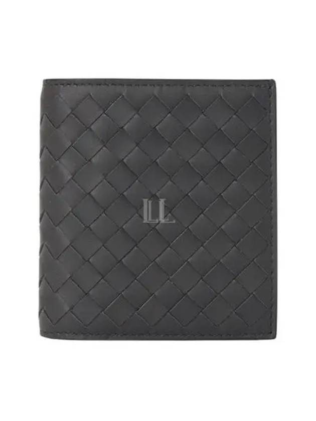 Intrecciato Leather Half Wallet Dark Grey - BOTTEGA VENETA - BALAAN 2