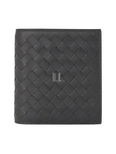 Intrecciato Leather Half Wallet Dark Grey - BOTTEGA VENETA - BALAAN 2