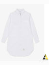 Women's Point Collar Poplin Short Dress White - THOM BROWNE - BALAAN 2