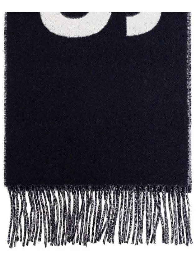 Lecharpe Fringe Logo Virgin Wool Muffler Navy - JACQUEMUS - BALAAN 3