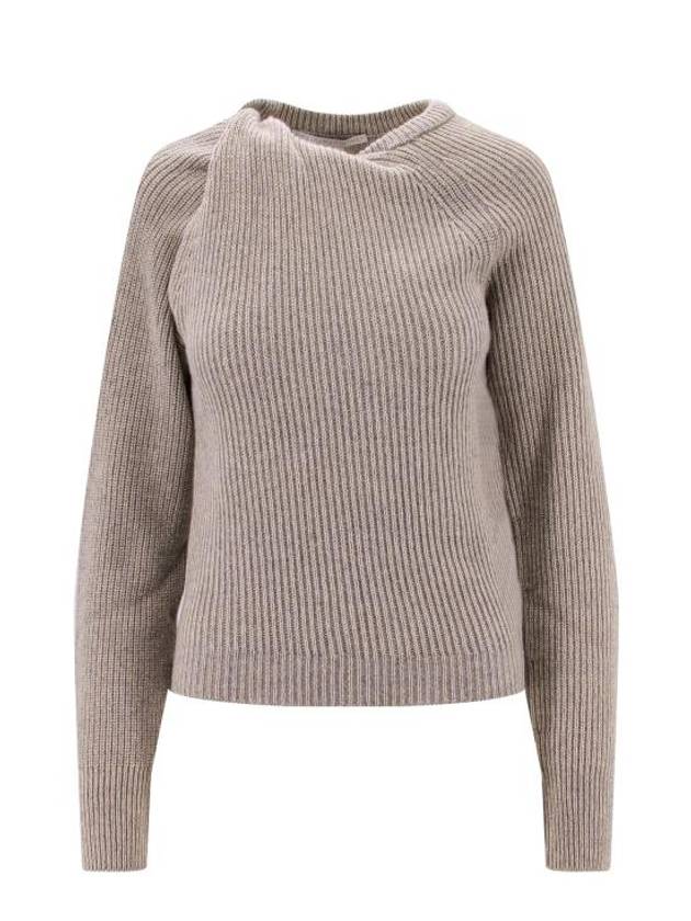 Twist Detailed Knit Top Grey - STELLA MCCARTNEY - BALAAN 1