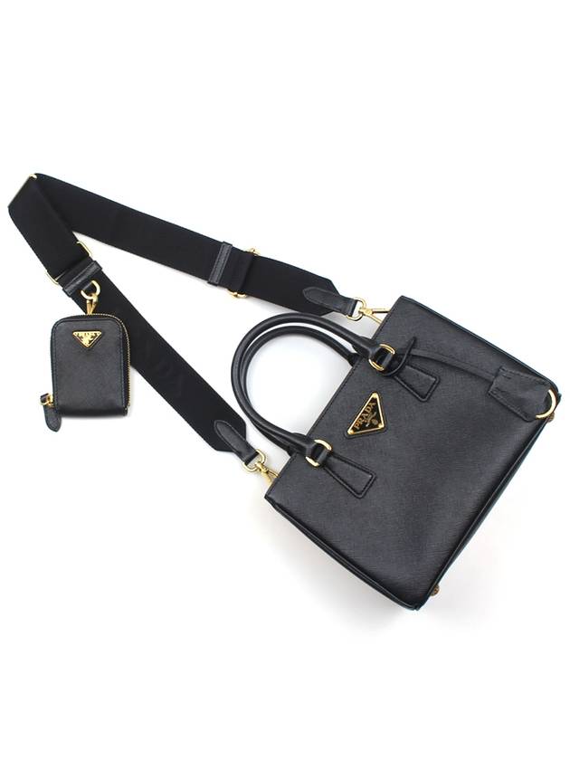 Multi strap Saffiano Galleria mini tote bag black 1BA296 - PRADA - BALAAN 3