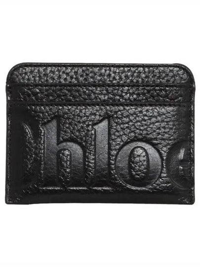 Logo Debossed Leather Card Wallet Black - CHLOE - BALAAN 2