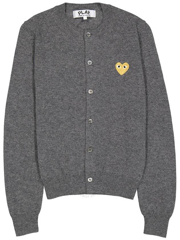 Gold Heart Wappen Wool Cardigan Grey - COMME DES GARCONS - BALAAN 2