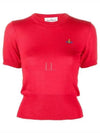 ORB Logo Short Sleeve Knit Top Red - VIVIENNE WESTWOOD - BALAAN 2