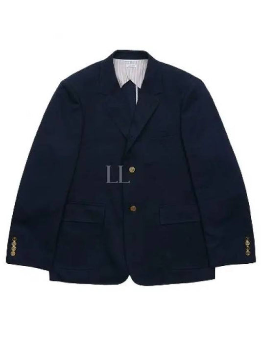 Dyed Gabardine Unconstructed Cotton Jacket Navy - THOM BROWNE - BALAAN 2