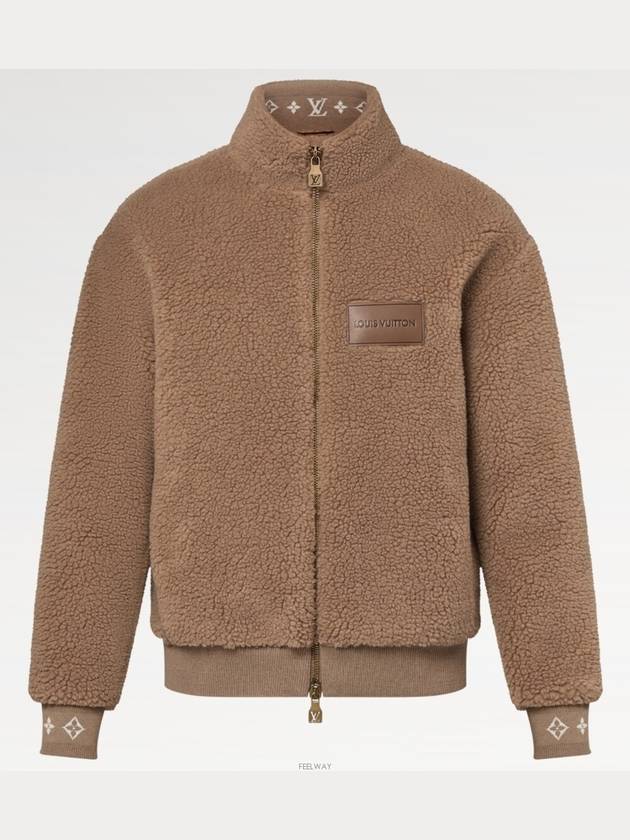 1AFXTO leather patch fleece blouson shop - LOUIS VUITTON - BALAAN 1