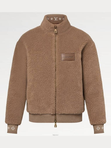 1AFXTO leather patch fleece blouson shop - LOUIS VUITTON - BALAAN 1