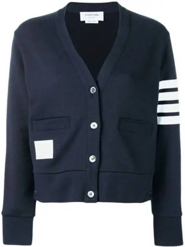 4-Bar Loopback Jersey Cardigan Navy - THOM BROWNE - BALAAN 2