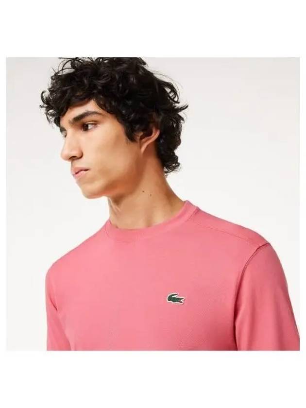 Basic short sleeve unisex t shirt deep pink - LACOSTE - BALAAN 1