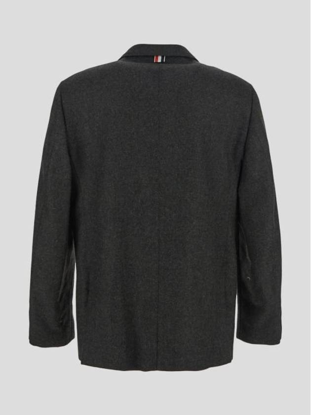 Button Single Breasted Jacket Dark Grey - THOM BROWNE - BALAAN 3