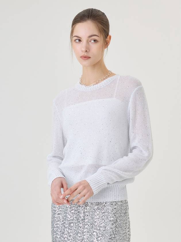 Linen Sequin Crochet Summer Long Sleeve Knit - RS9SEOUL - BALAAN 4