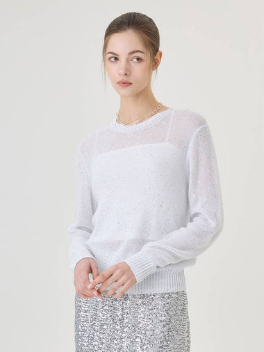 Linen Sequin Crochet Summer Long Sleeve Knit - RS9SEOUL - BALAAN 1