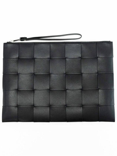 Intrecciato Weaving Strap Clutch Bag Black - BOTTEGA VENETA - BALAAN 2