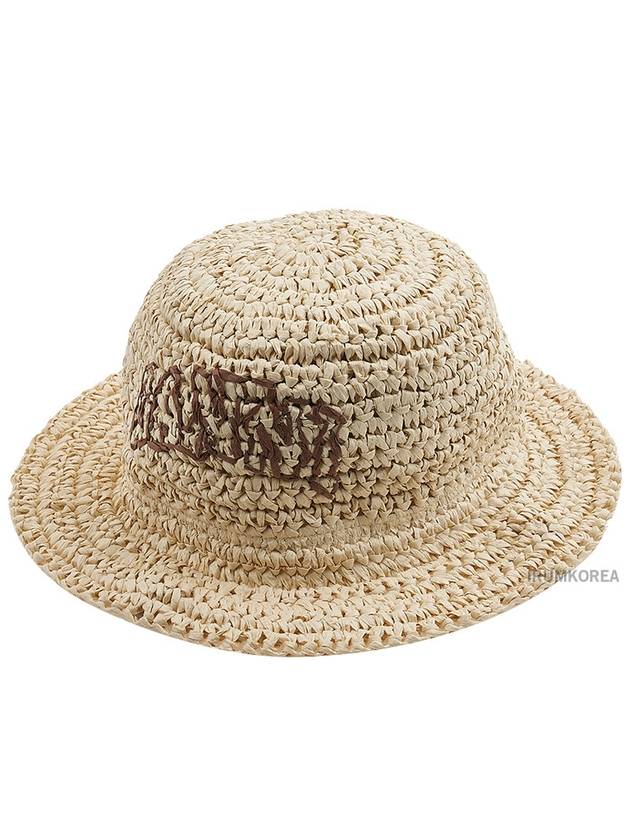 Summer Straw Bucket Hat Almond Milk - GANNI - BALAAN 11