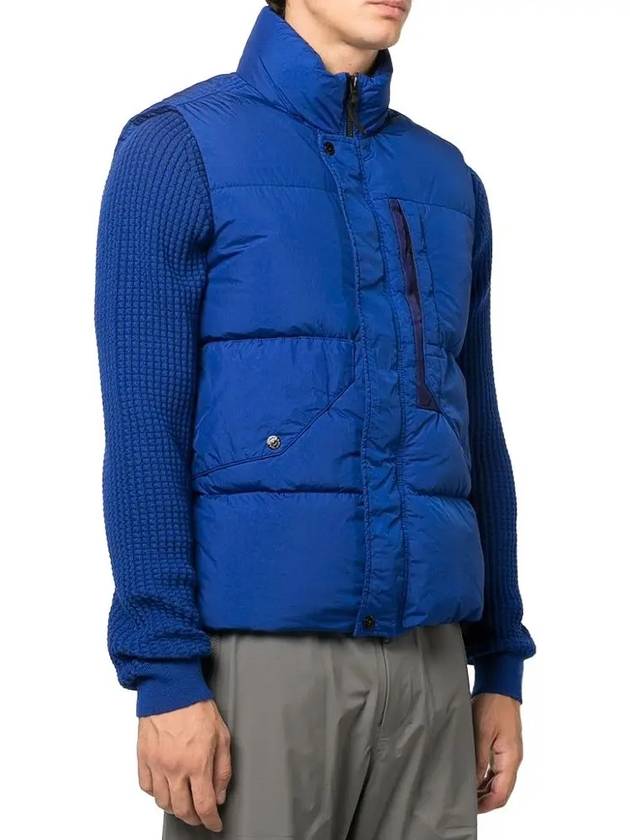 Wappen Patch High Neck Padding Vest Royal Blue - STONE ISLAND - BALAAN 2