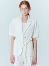 SET_Volume sleeve linen jacket_Bermuda pants_Ivory - OPENING SUNSHINE - BALAAN 6