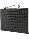 Intrecciato Medium Clutch Bag Black - BOTTEGA VENETA - BALAAN 3