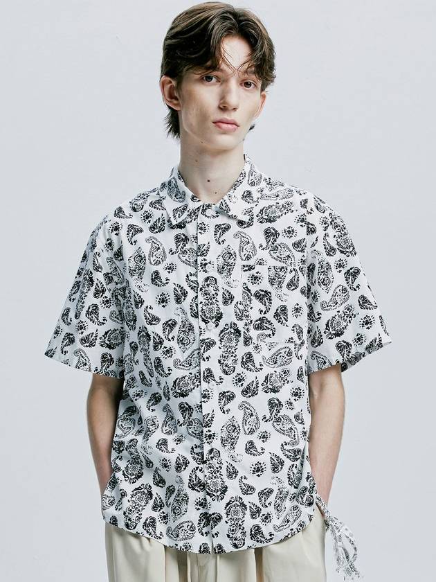 Coconut Hawaiian Paisley Half Shirt White - S SY - BALAAN 2