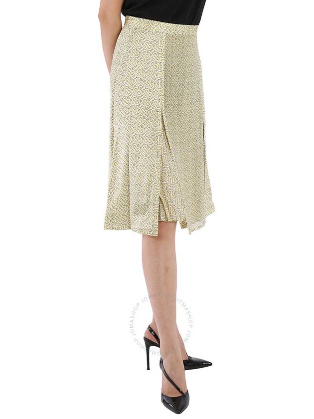 Women's Monogram Print Silk Midi Skirt - BURBERRY - BALAAN 4