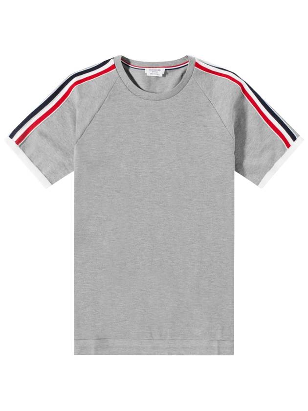 Men's Three Stripes Raglan Short Sleeve T-Shirt Light Gray - THOM BROWNE - BALAAN 1