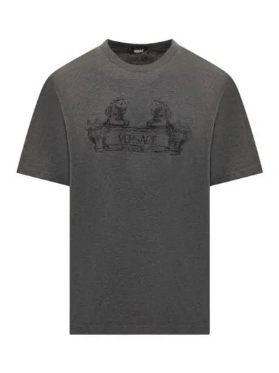 Cartouche Short Sleeve T-Shirt Grey - VERSACE - BALAAN 2