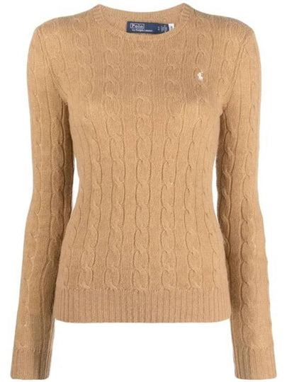 Embroidered Logo Pony Cable Knit Top Beige - POLO RALPH LAUREN - BALAAN 2