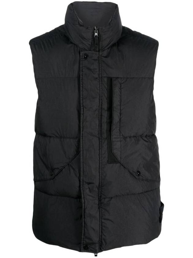 Wappen Patch High Neck Padding Vest Black - STONE ISLAND - BALAAN 1