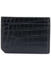 Crocodile Pattern Card Wallet Black - SAINT LAURENT - BALAAN 4