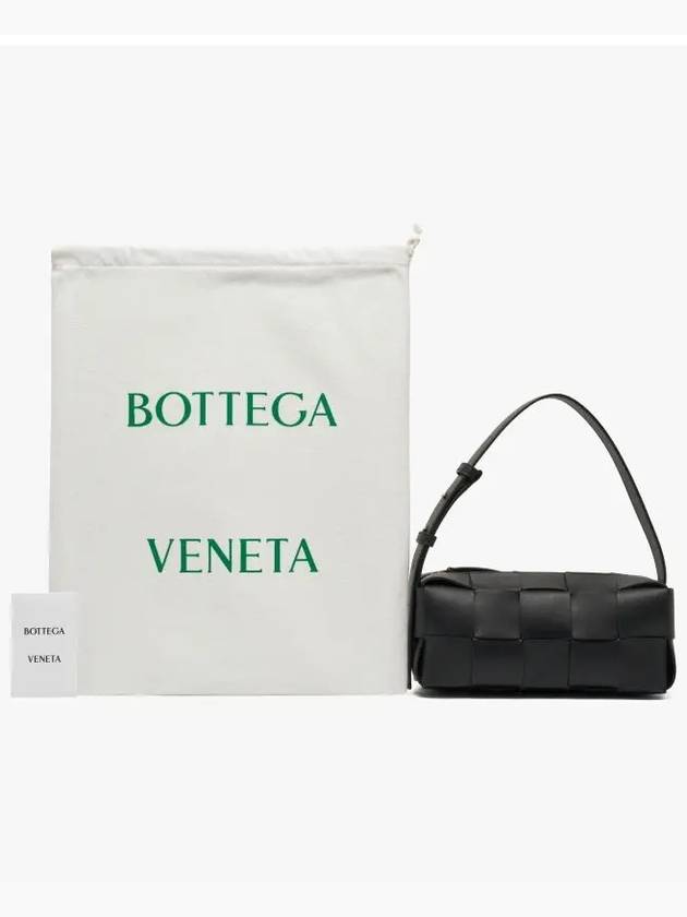 Brick Cassette Intrecciato Small Shoulder Bag Black - BOTTEGA VENETA - BALAAN 4