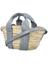 Sense Small Raffia Tote Bag Beige Blue - CHLOE - BALAAN 5