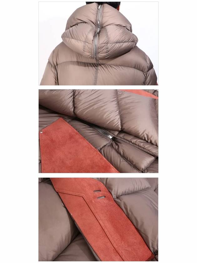 Men's Hooded Zipper Long Padded Dusty Pink - RICK OWENS - BALAAN 7