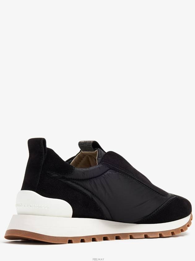 Suede Techno Runner Low Top Sneakers Black - BRUNELLO CUCINELLI - BALAAN 6