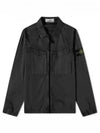 Wappen Patch Old Treatment Zip-Up Overshirt Black - STONE ISLAND - BALAAN 2