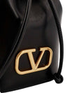 V Logo Signature Nappa Leather Bucket Bag Black - VALENTINO - BALAAN 6