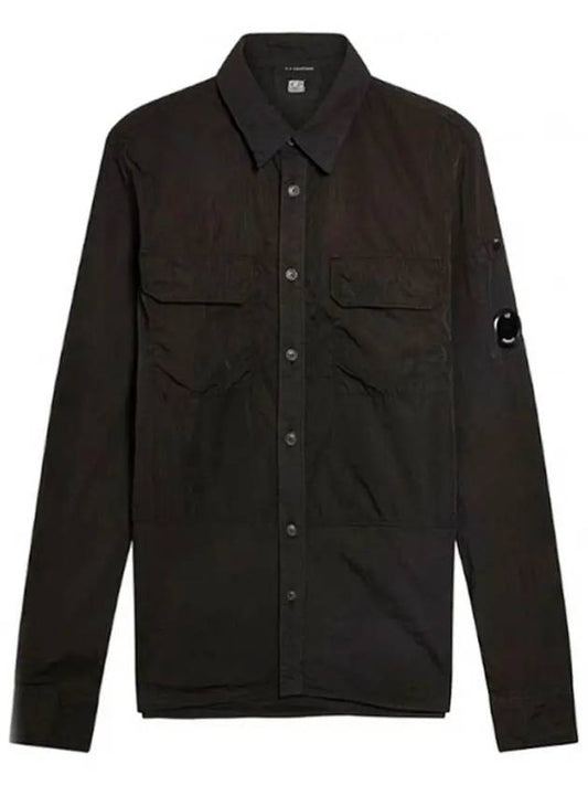 Men's Gabardine Long Sleeve Shirt Black - CP COMPANY - BALAAN 2