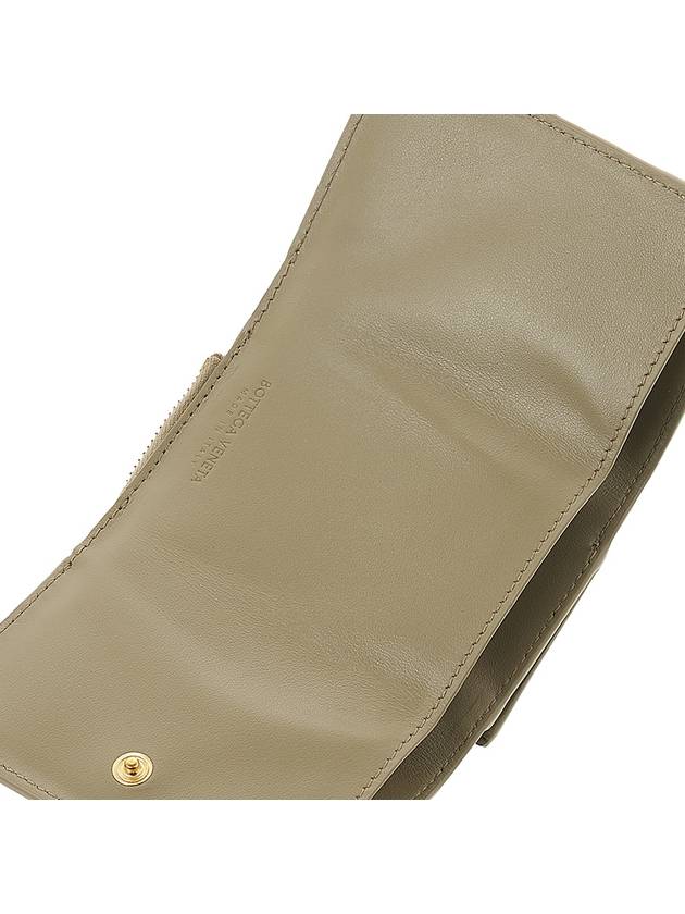 Intrecciato Zipper Small Leather Half Wallet Taupe - BOTTEGA VENETA - BALAAN 11