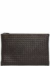 Intrecciato Document Leather Clutch Bag Dark Brown - BOTTEGA VENETA - BALAAN 2