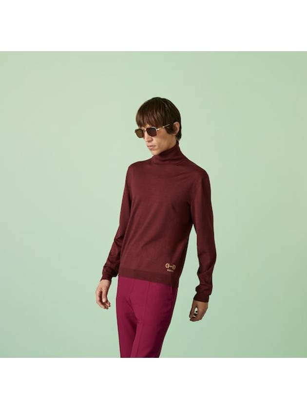 Horsebit Intarsia Wool Turtleneck Red - GUCCI - BALAAN 3