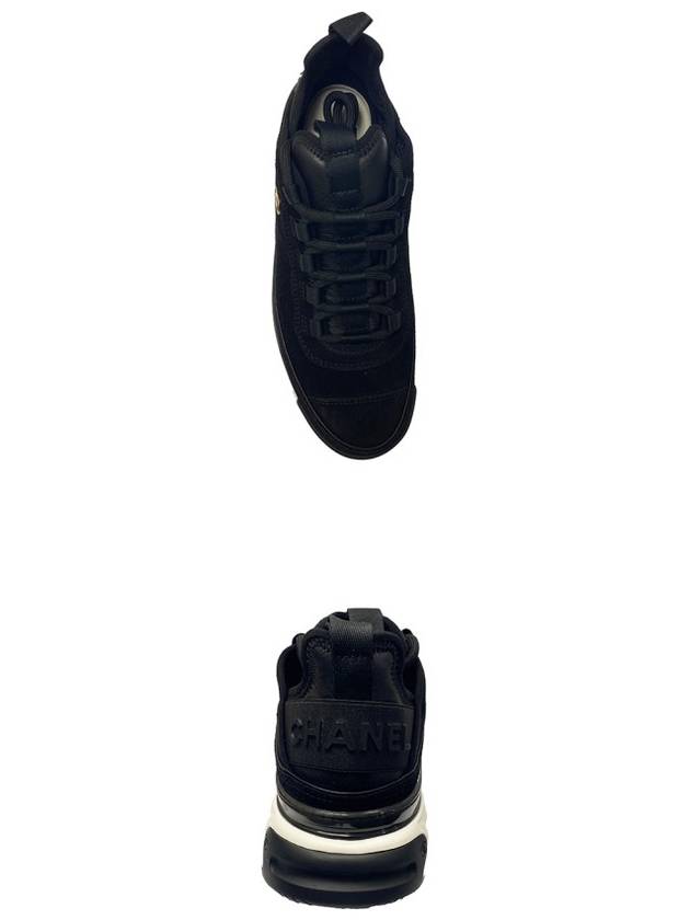 Logo Mixed Fibers Suede Low Top Sneakers Black - CHANEL - BALAAN 6