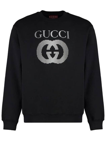 Embellished Logo Crew Neck Sweater Black - GUCCI - BALAAN 2