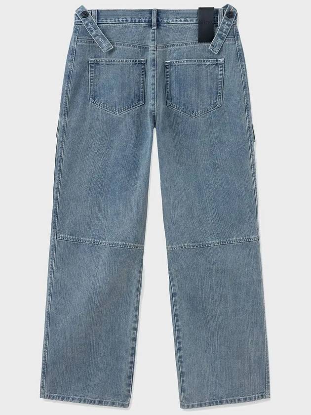 Utility Cargo Denim Wide Pants Blue - NOIRER - BALAAN 5