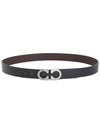 Reversible Gancini Belt Black Hickory - SALVATORE FERRAGAMO - BALAAN 4