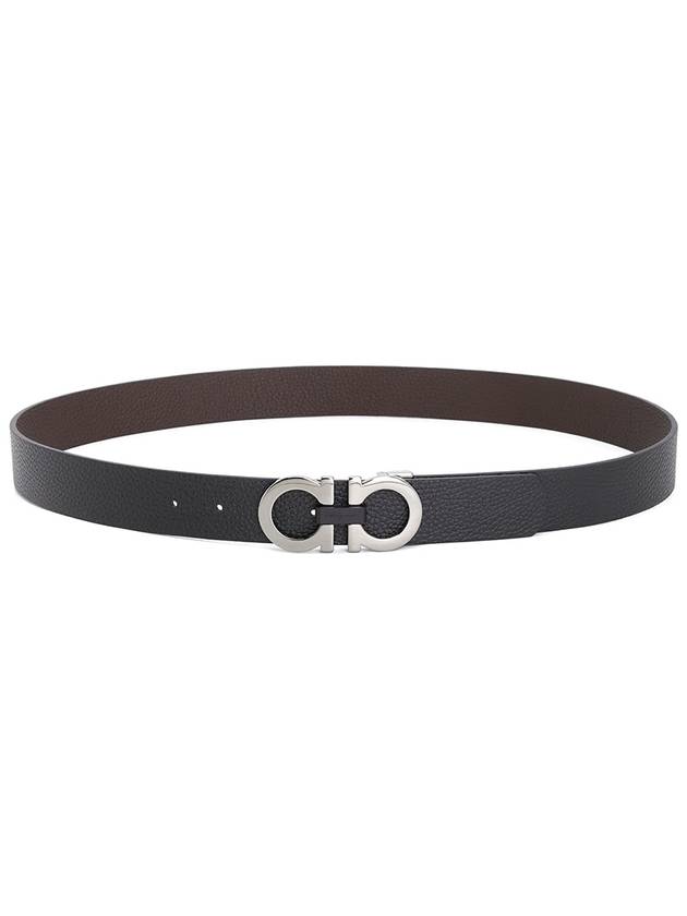 Reversible Gancini Belt Black Hickory - SALVATORE FERRAGAMO - BALAAN 4