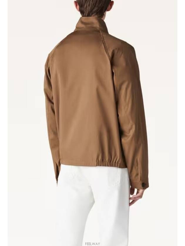 Taga Twill Cotton Zip-Up Jacket Brown - LORO PIANA - BALAAN 5