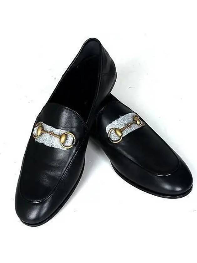 407314 Black Leather Gold Plated Horsebit Men s Loafer Shoes 275MM - GUCCI - BALAAN 3