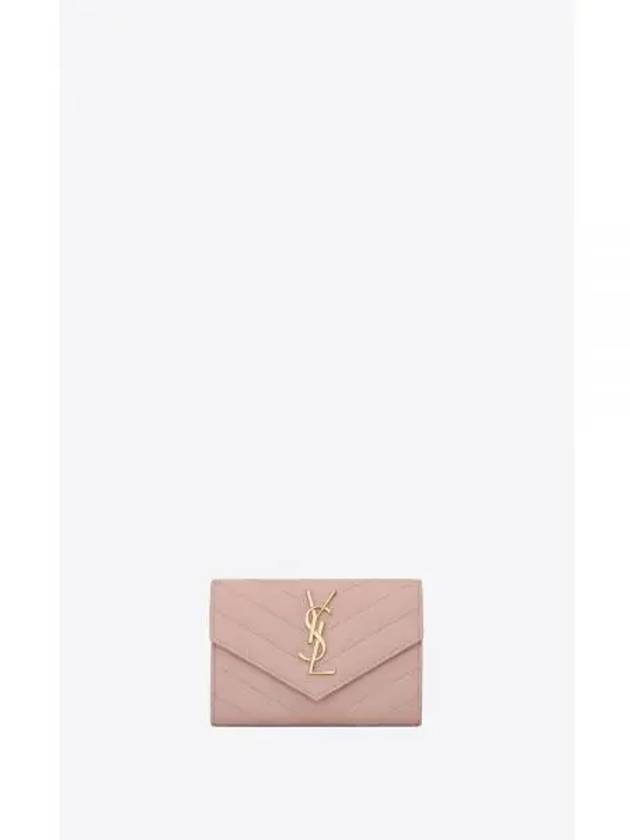 Monogram Envelope Small Half Wallet Pale Pink - SAINT LAURENT - BALAAN 2