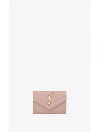 Monogram Envelope Small Half Wallet Pale Pink - SAINT LAURENT - BALAAN 2