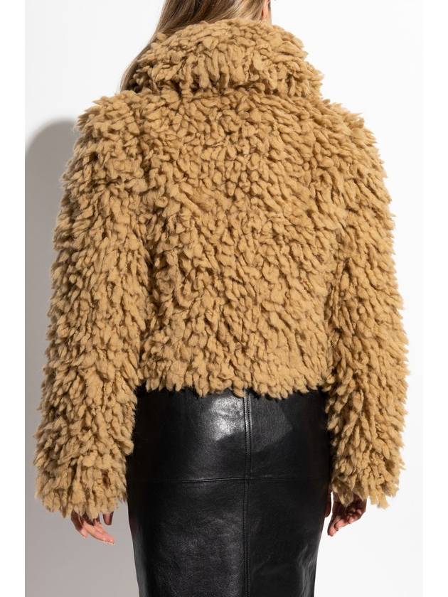 Fringe Cropped Wool Blend Shearling Flax - BURBERRY - BALAAN 5