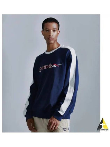 Side color scheme sweatshirt navy - REEBOK - BALAAN 1